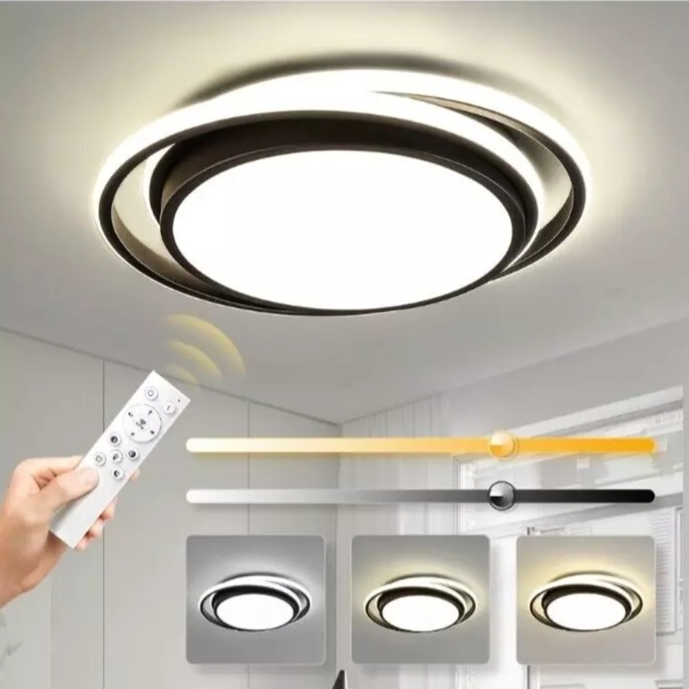 LED Flush Mount Ceiling Light Fixture w/Remote Control 3000K-6500K 3Color 15.74"